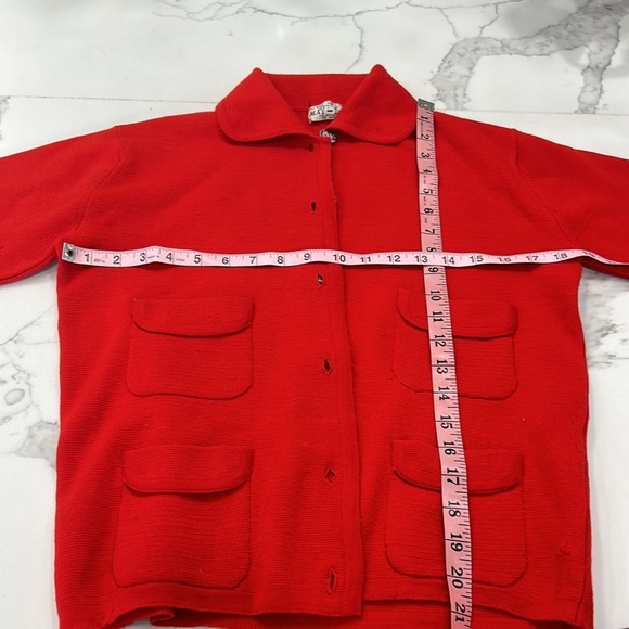 May D&F Bright Red vintage‎ cardigan size 12 (848) - Picture 7 of 10